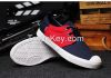 LEYO summer man shoes black or navy color block twill casual shoes fashion lace-up sneaker