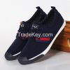 LEYO summer man shoes black or navy color block twill casual shoes fashion lace-up sneaker
