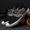 LEYO summer man shoes black or navy color block twill casual shoes fashion lace-up sneaker