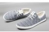 LEYO summer man shoes grey or navy stripe twill casual shoes lace-up sneaker