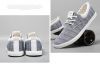 LEYO summer man shoes grey or navy stripe twill casual shoes lace-up sneaker