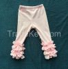 DYJ-084 Popular Wholesale Kids Icing Ruffle Long Pants Solid Color Girls Icing Cotton Pants