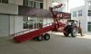 bale bundle transportation trailer for farm tractor with hydraulic self loading and self unloading