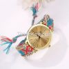 2016 Popular Women Bracelet Vintage Weave Wrap Quartz Leather Wrist Watch Quartz Wrist Watch