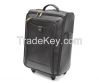 Genuine Leather Travel Duffle Outdoor Luggage Trolley Bag Black
