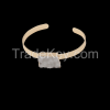 Wholesale Gold Jewelry For Druzy Cuboid Clear Crystal Cluster Gold Copper Bangles