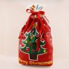 gift ribbon plastic santa bag 