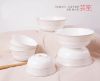 Relief White Porcelain Dinner Set With Gold Rim 56pcs