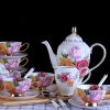 Floral Bone China Coffee Set 15pcs