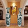 Shadow Celadon Decal Floor Vases