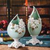Handmade Porcelain Vase Set on Foot