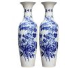 Blue and White Hand Painted Floor Vase