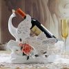 Peacock Porcelain Figurines and Wine Bottle Holders