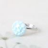 Ice Crackle Glazed Sphere Porcelain Finger Rings