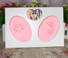  Children baby footprint and baby handprint photo frame