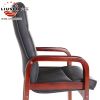 Ergonomic and Elegant Solid Wood Meeting Chair Soft Cow Leather Chair (LS-DB-0001)