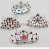 The hair bright red crystal , two layers of the peacock tail shape hair bands wedding jewelry accessories manufacturers