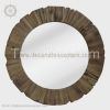 Round Mirror With Wood Frame Wall Mirror Beveled Round Abstract Modern Aged Wooden Mirrors