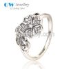 925 Sterling Silver Flower Rings With Clear Stone New Model Rings RIPY