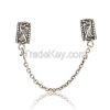 925 Sterling Silver Safety Chain Charm Fit For European Style Bracelet Fashion Charms A013