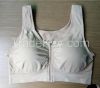 Space dyed zip front seamless wireless high impact support  padded sports bra