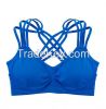 Women's low impact seamless criss cross caged back sports bra with removable padding