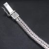 Men's Sterling Silver Fleur Wheat Chain Bracelet