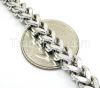 10K White Gold Solid Franco Link Chain 30-40 Inch 6mm