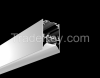 2 inches aluminum LED profile with regressed cover