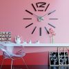 Sweep Movement Wall Mounted Clock Slient Wall Clock Wall Art Sticker Clock