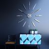 Sweep Movement Wall Mounted Clock Slient Wall Clock Wall Art Sticker Clock