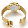 MEGIR Swiss Quartz movement strap watch 2011Gold waterproof steel wrist watch