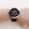 MEGIR Swiss Quartz movement strap watch 3002 black waterproof steel wrist watch
