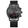 MEGIR Swiss Quartz movement strap watch 2011 black waterproof steel wrist watch