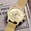 MEGIR Swiss Quartz movement strap watch 2011Gold waterproof steel wrist watch