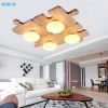 SL LED DIY pendant lamp north european jigsaw puzzle wood pendant lights bedroom jigsaw wood pendant light fixture YJ6009