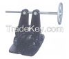 Deck hardware roller type chain stopper