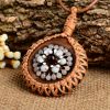 2016 European fashion wooden buckle Flower Pendant Necklace