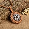 2016 European fashion wooden buckle Flower Pendant Necklace