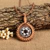 2016 European fashion wooden buckle Flower Pendant Necklace