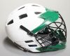 Cascade Lacrosse Green and White Protective Helmet Black Face 