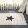100% cotton rug with black star