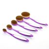 Newest Arrival High End Purple Electroplating Oval Makeup Brush Cream Cosmetic Toothbrush Shaped Foundation Powder Brush