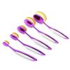 Newest Arrival High End Purple Electroplating Oval Makeup Brush Cream Cosmetic Toothbrush Shaped Foundation Powder Brush