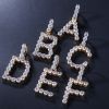 Men Hip hop iced out Custom Name 5mm Tennis Letter Pendant Necklaces Cubic Zirconia Alphabet Charm pendants Hiphop Women jewelry