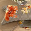 Rainbow version flowers luxury pure colour raw silk duvet wholesale 3d bed sheet bedding set