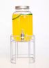 High Quality Clear  Glass Beverage Dispenser With Tap And Rack