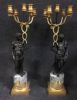 24ct gilded bronze candelabra on marble base