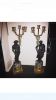 24ct gilded bronze candelabra on marble base