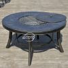 Cast aluminum garden set metal table and chairs with BBQ grill